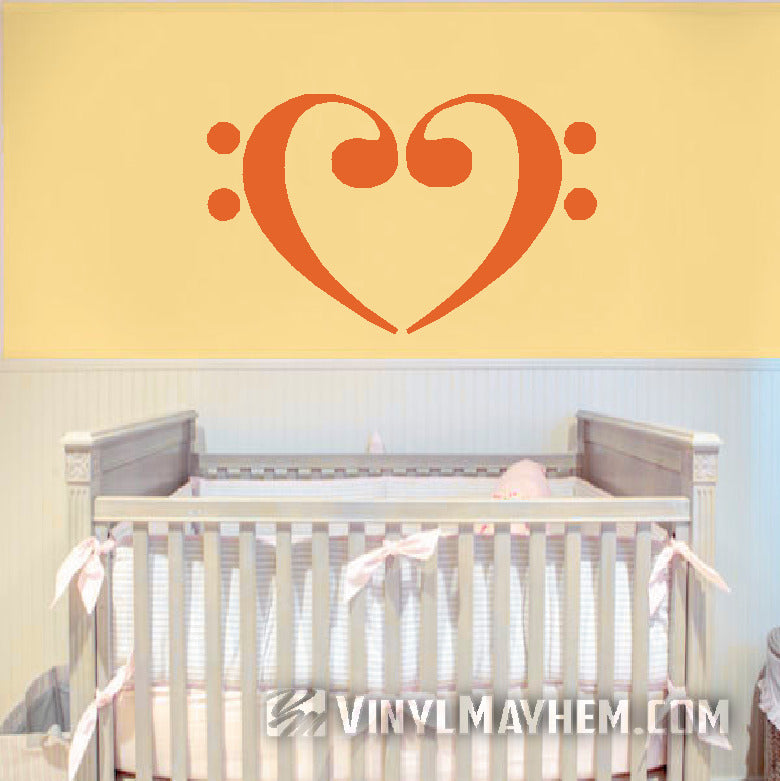 Bass Clef Music Notes Heart vinyl sticker online