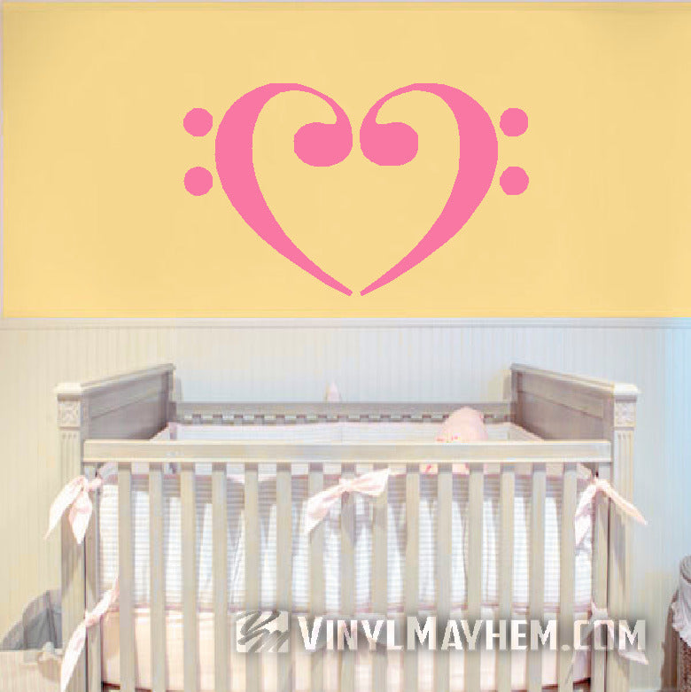 Bass Clef Music Notes Heart vinyl stickers online