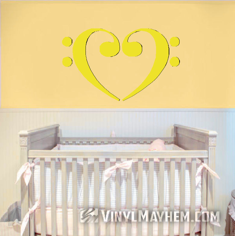 Bass Clef Music Notes Heart vinyl stickers online