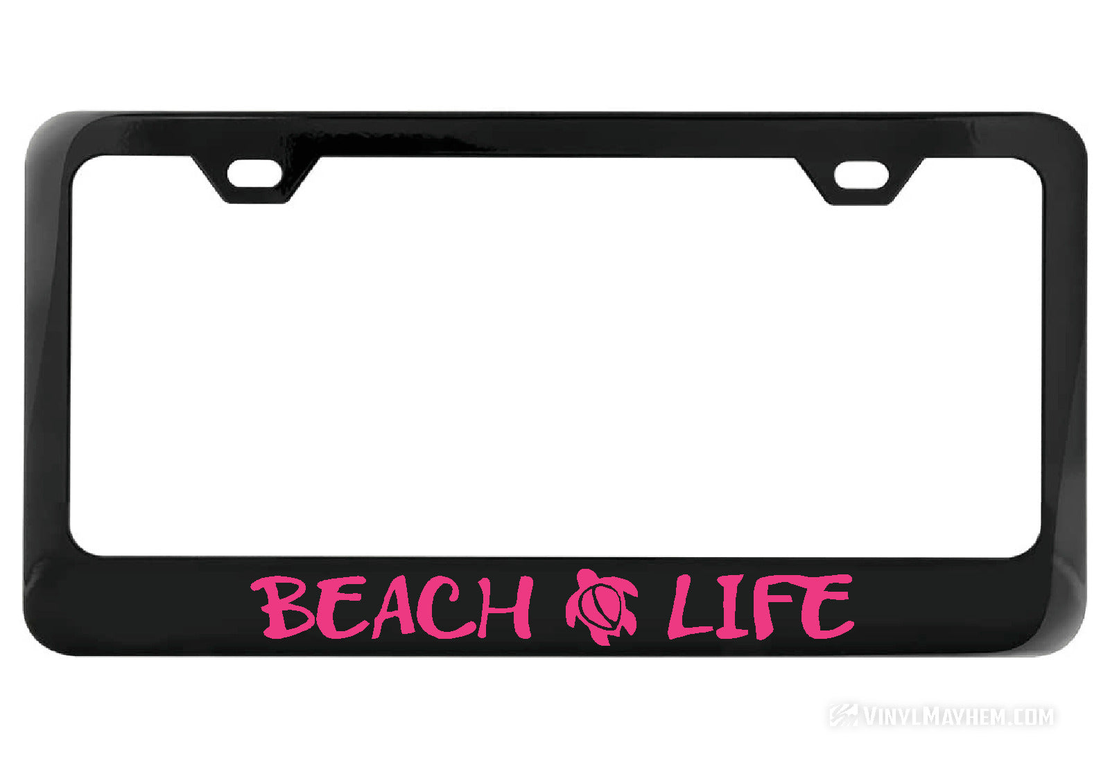 Beach Life black license plate frame