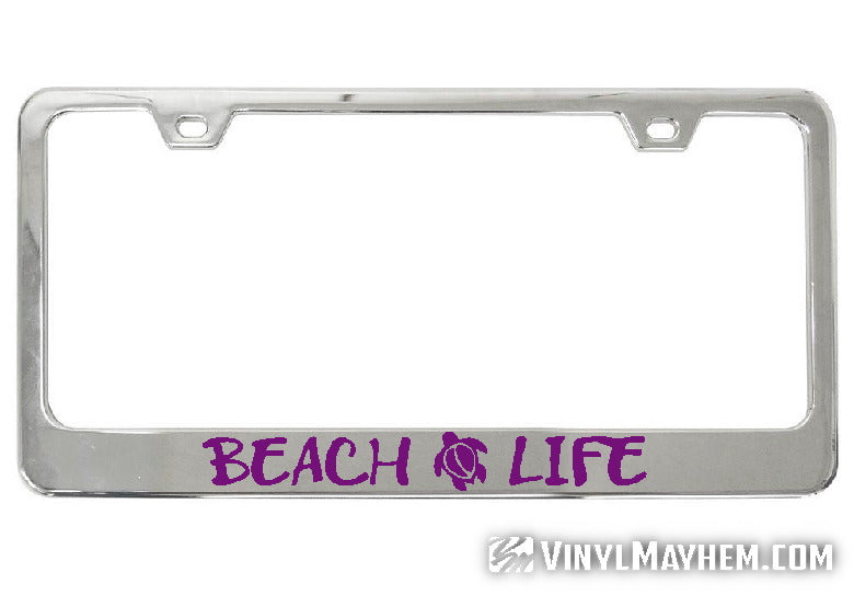 Beach Life license plate frame
