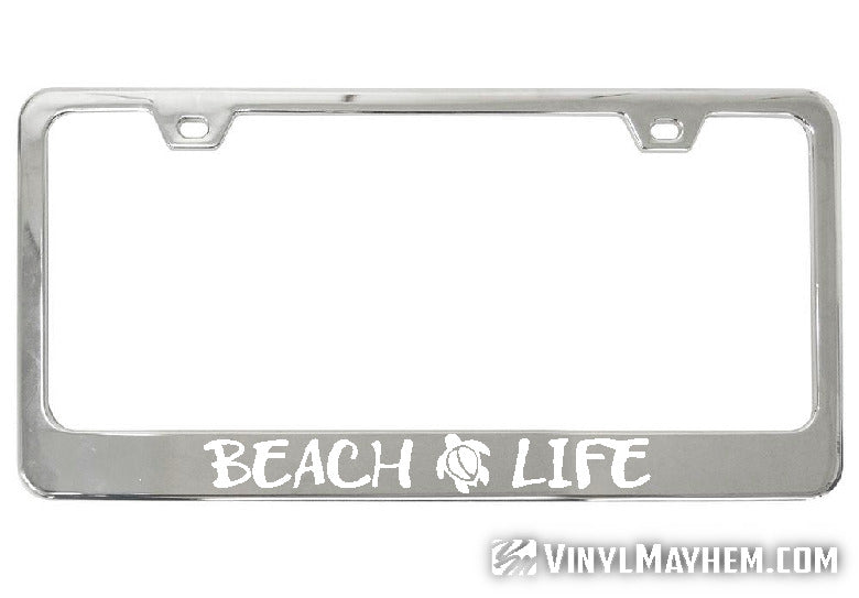 Beach Life license plate frame