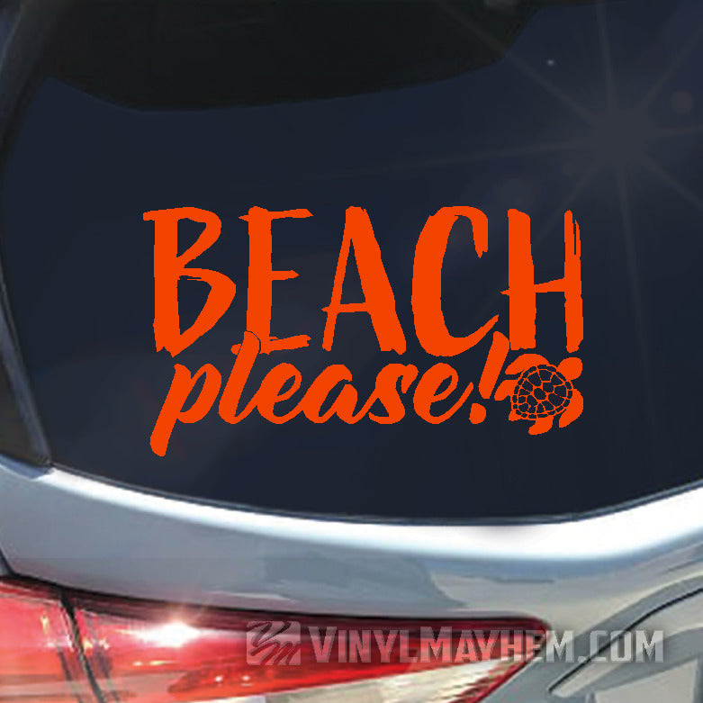 Beach Please with Turtle sticker