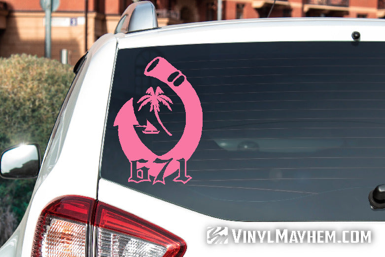 Guam fish hook vinyl sticker