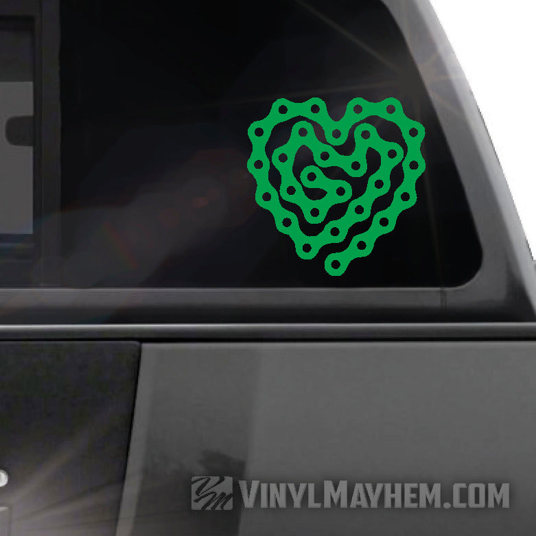 Shop Bicycle Chain Heart vinyl stickers