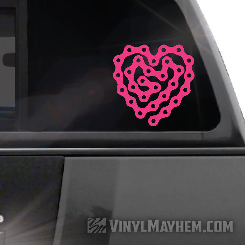 buy Bicycle Chain Heart vinyl sticker