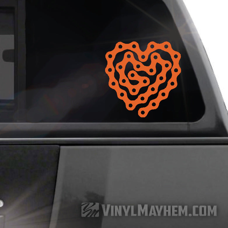 Bicycle Chain Heart vinyl stickers online