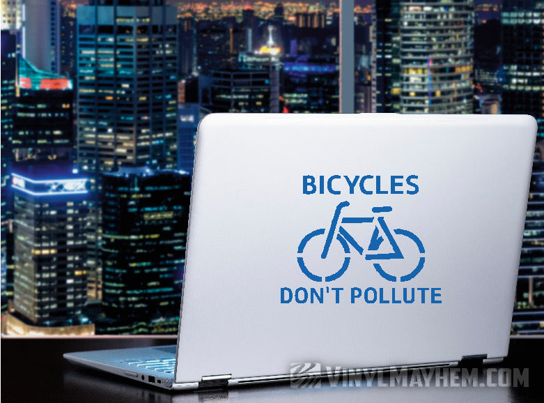 Bicycles Don&#39;t Pollute vinyl sticker