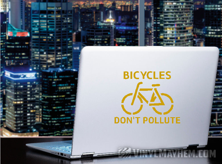 Bicycles Don&#39;t Pollute vinyl sticker hesperia