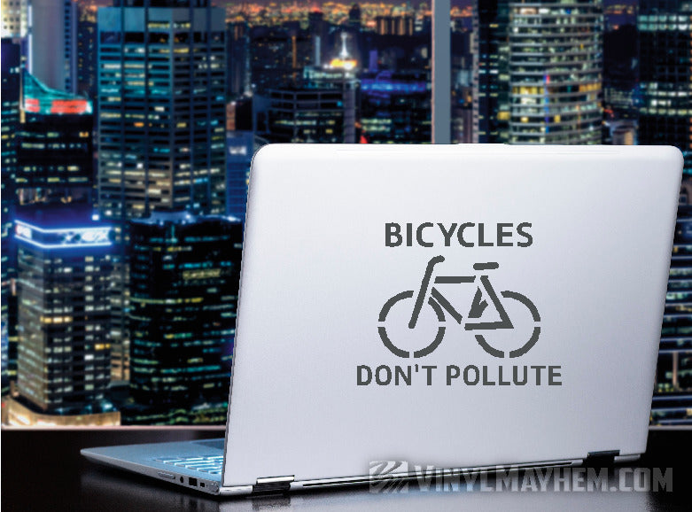 buy Bicycles Don&#39;t Pollute vinyl sticker