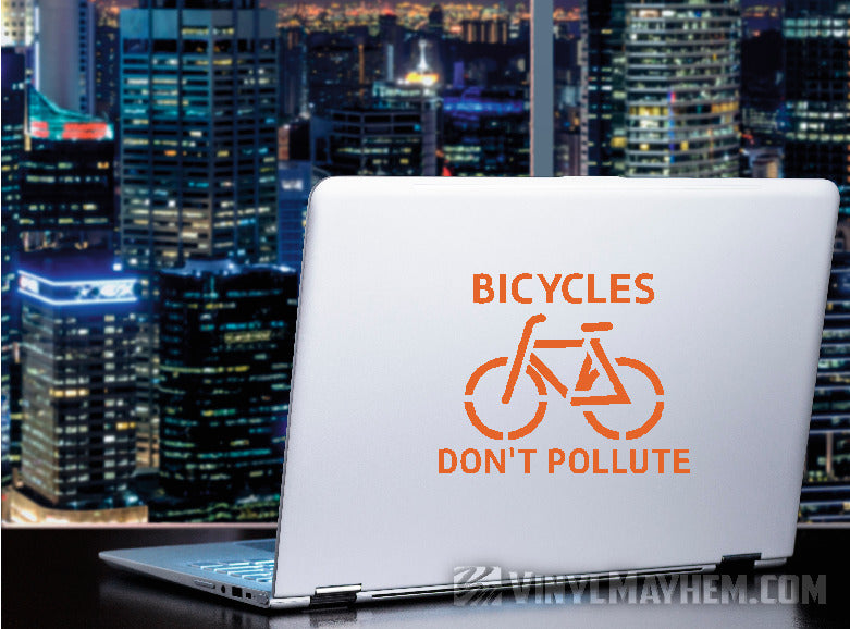 Bicycles Don&#39;t Pollute vinyl sticker