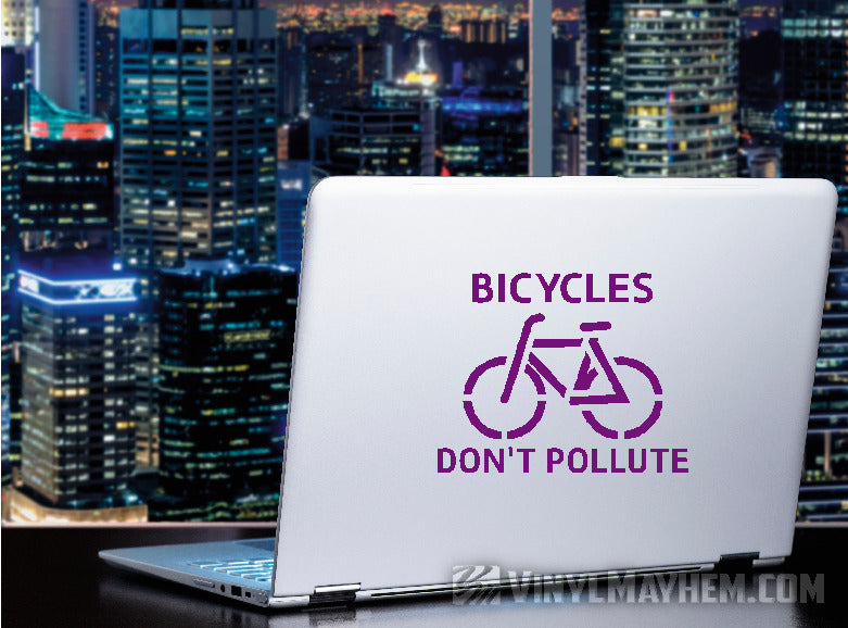 Bicycles Don&#39;t Pollute vinyl sticker online