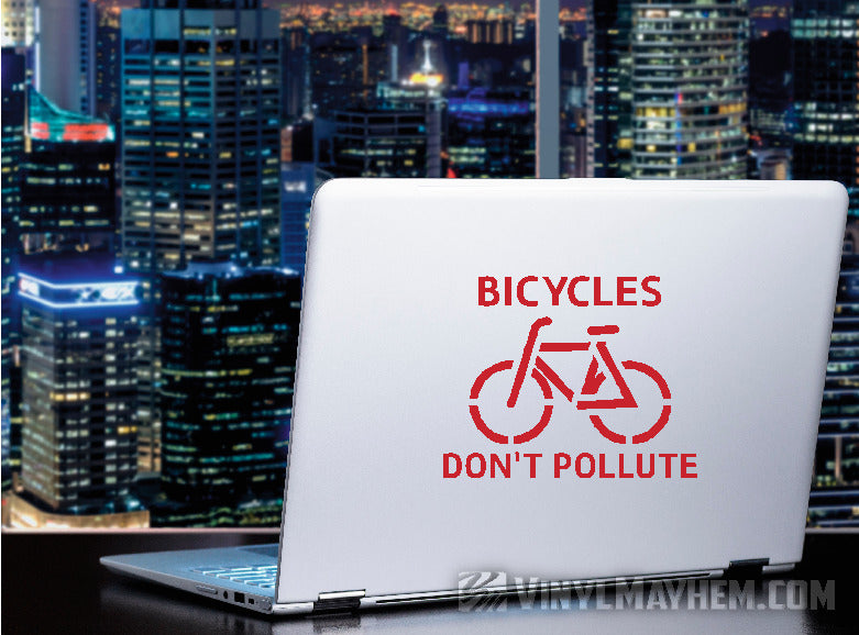 Bicycles Don't Pollute vinyl sticker