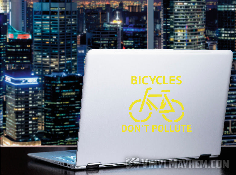 Bicycles Don&#39;t Pollute vinyl stickers