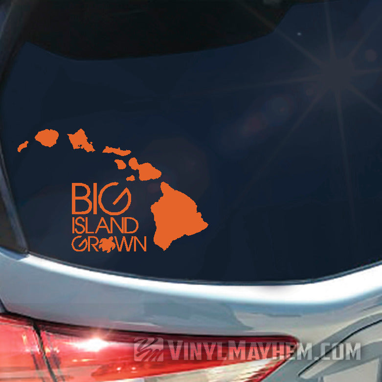 Big Island Grown with Turtle Hawaiian vinyl sticker