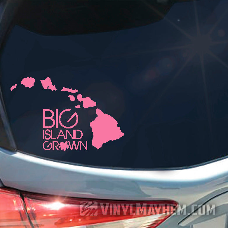Big Island Grown with Turtle Hawaiian vinyl stickers
