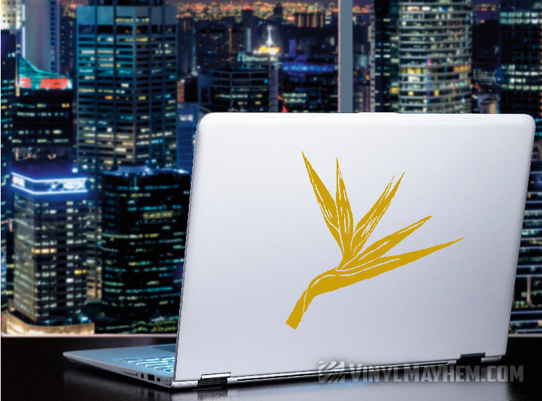 Bird of Paradise flower vinyl sticker yellow