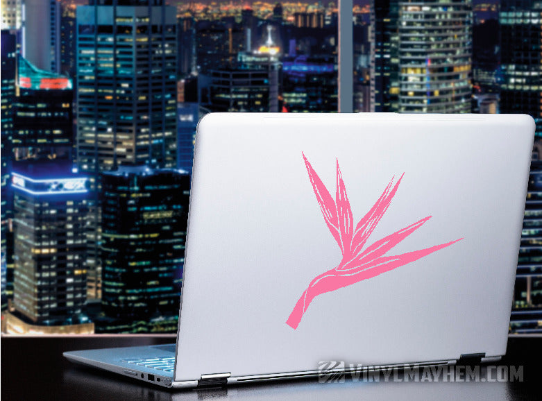 Bird of Paradise flower vinyl sticker pink