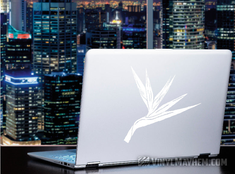 Bird of Paradise flower vinyl sticker white