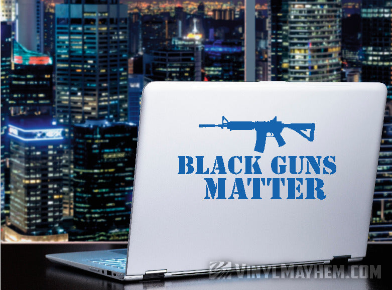 blue Guns Matter AR-15 rifle vinyl sticker