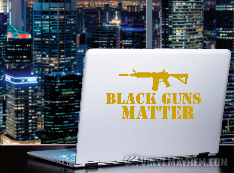 yellow Guns Matter AR-15 rifle vinyl sticker