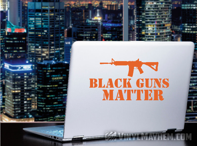 orange Guns Matter AR-15 rifle vinyl sticker