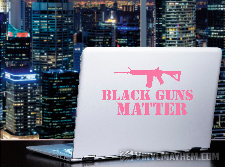 pink Guns Matter AR-15 rifle vinyl sticker