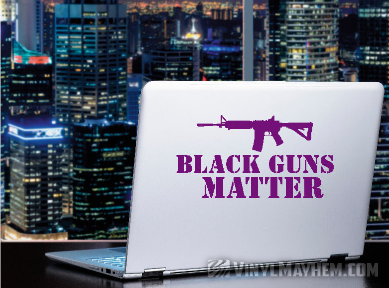 purple Guns Matter AR-15 rifle vinyl sticker