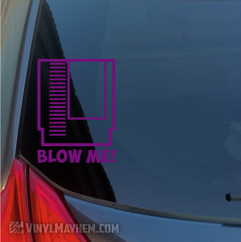 Blow Me game cartridge vinyl stickers in Hesperia