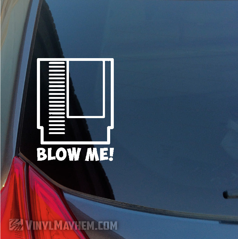 Blow Me game cartridge vinyl sticker