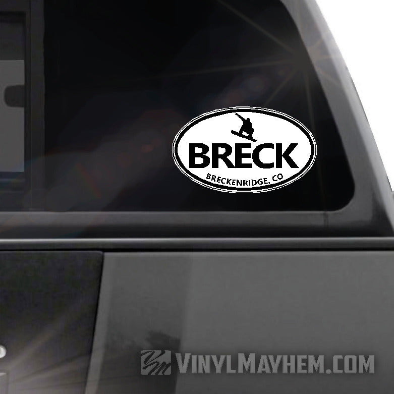 Breckenridge Colorado Snowboard oval sticker