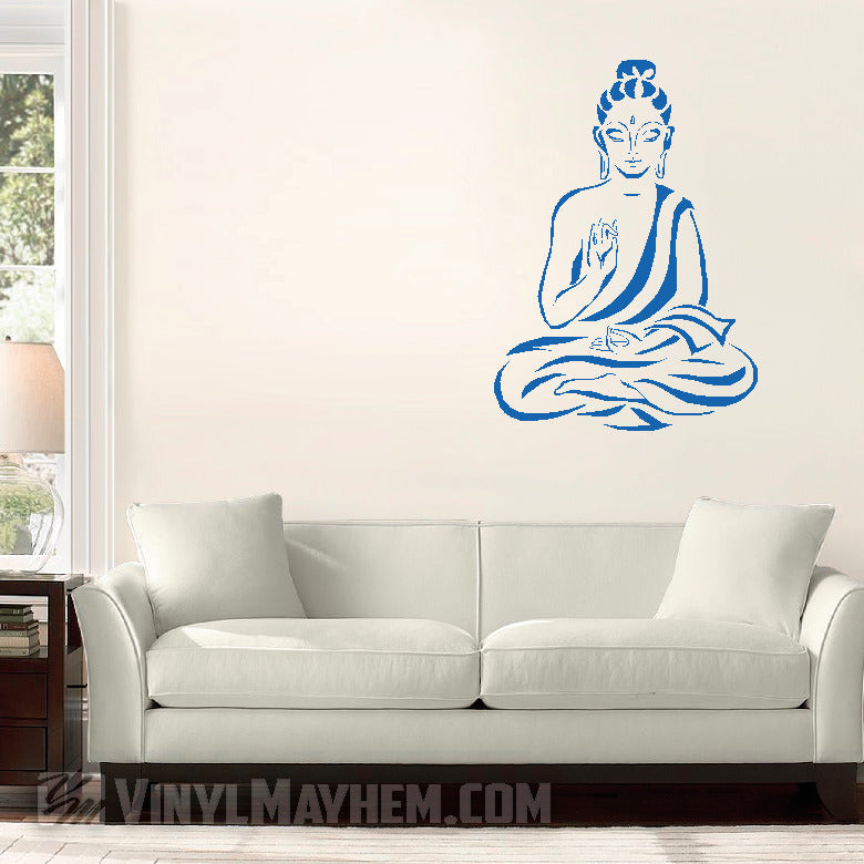 shop Buddha with robe off shoulder vinyl sticker