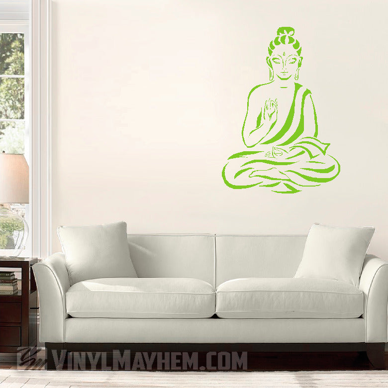 shop Buddha with robe off shoulder vinyl sticker