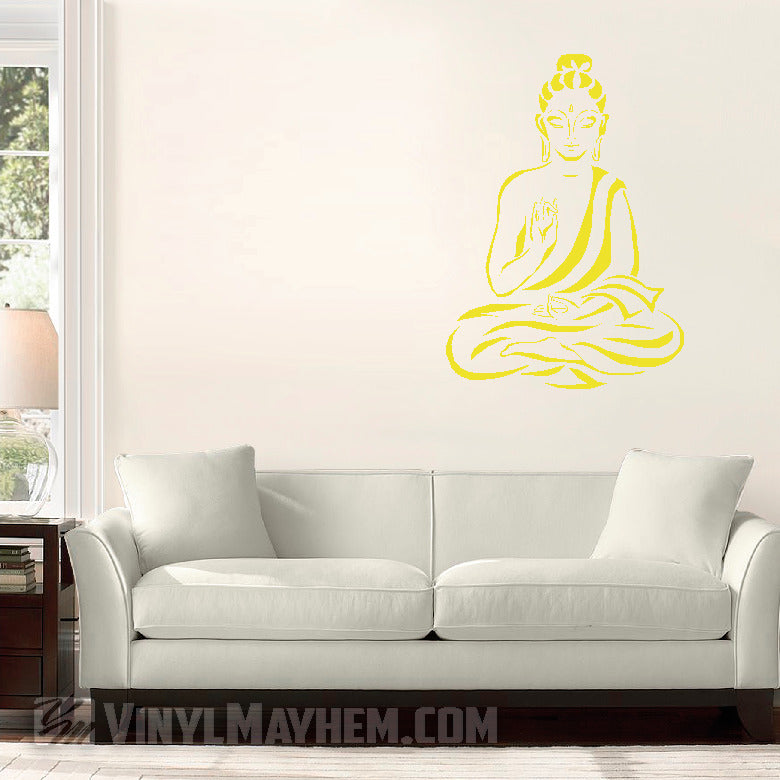 Buddha with robe off shoulder vinyl stickers