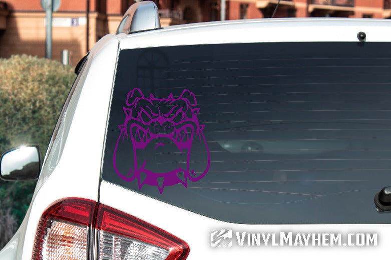 Bulldog growling with spiked collar vinyl sticker