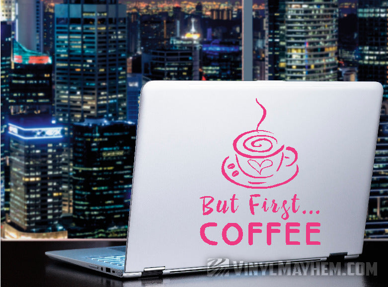 buy But First Coffee vinyl sticker