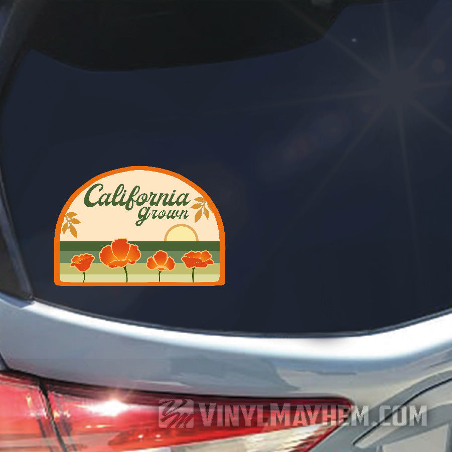 California Grown golden poppy sticker