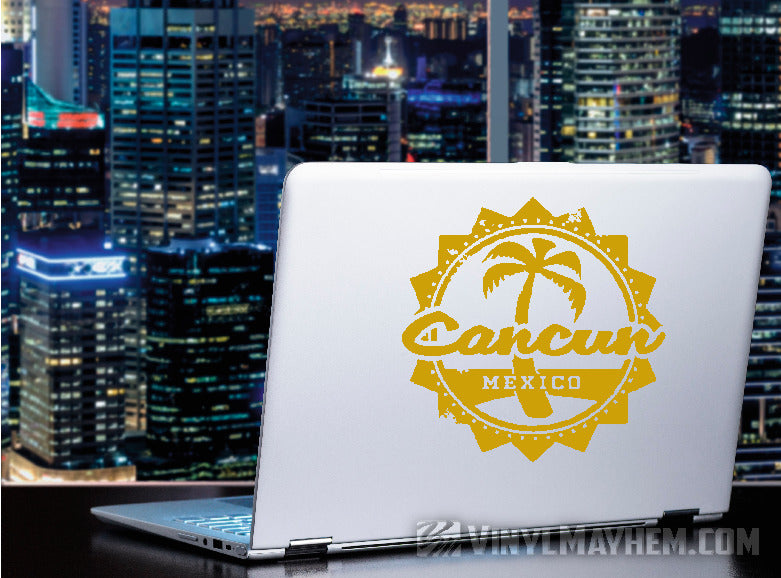 shop Cancun Mexico palm tree vinyl sticker