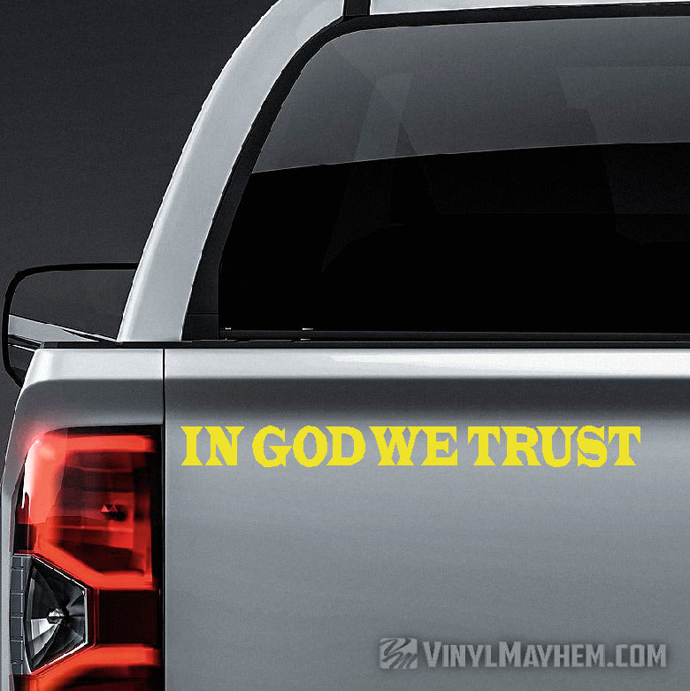 In God We Trust Latin font vinyl sticker
