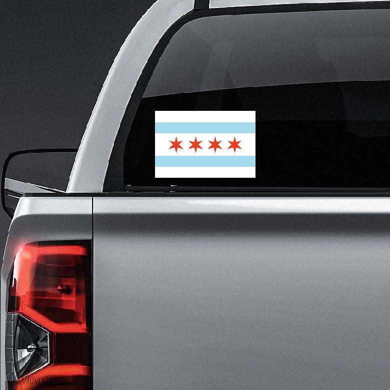 Chicago Window Sticker City of Chicago Flag Car Window Laptop Water Bottle Sticker Decals ...