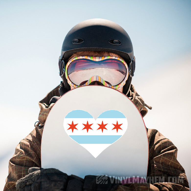 Chicago Flag heart sticker