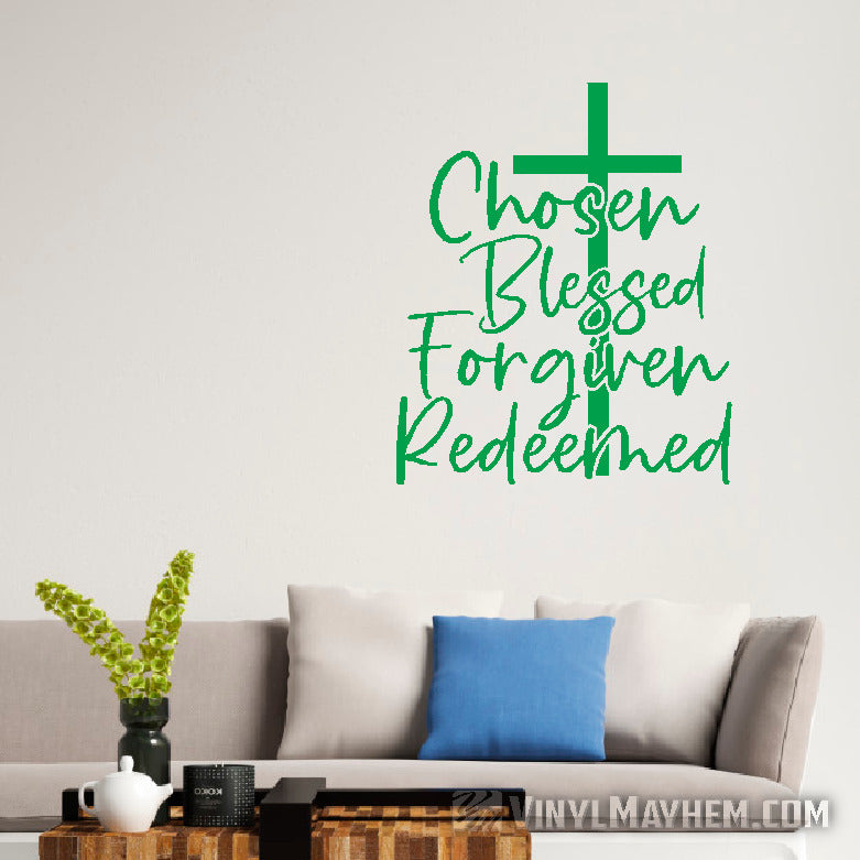 buy Chosen Blessed Forgiven Redeemed Christian Easter vinyl sticker