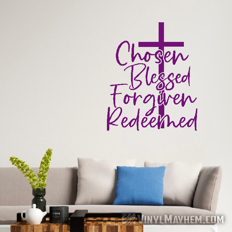 Chosen Blessed Forgiven Redeemed Christian Easter vinyl stickers online