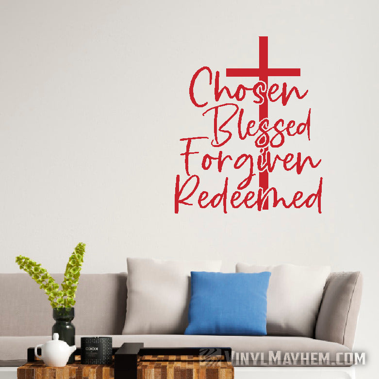 Chosen Blessed Forgiven Redeemed Christian Easter vinyl stickers online