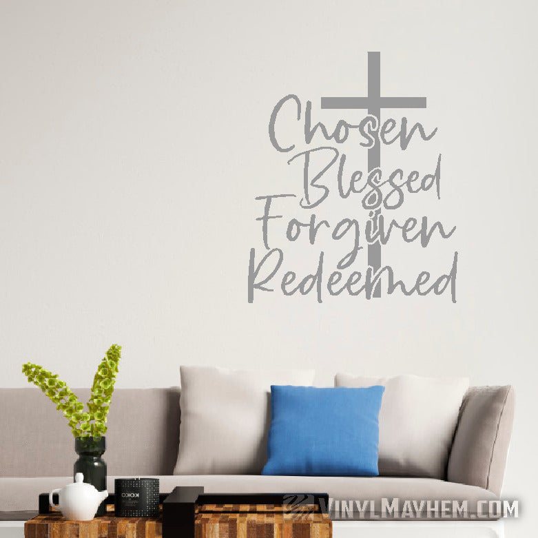 Chosen Blessed Forgiven Redeemed Christian Easter vinyl sticker