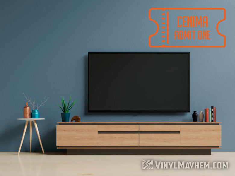 Cinema Admit One movie theater ticket vinyl stickers