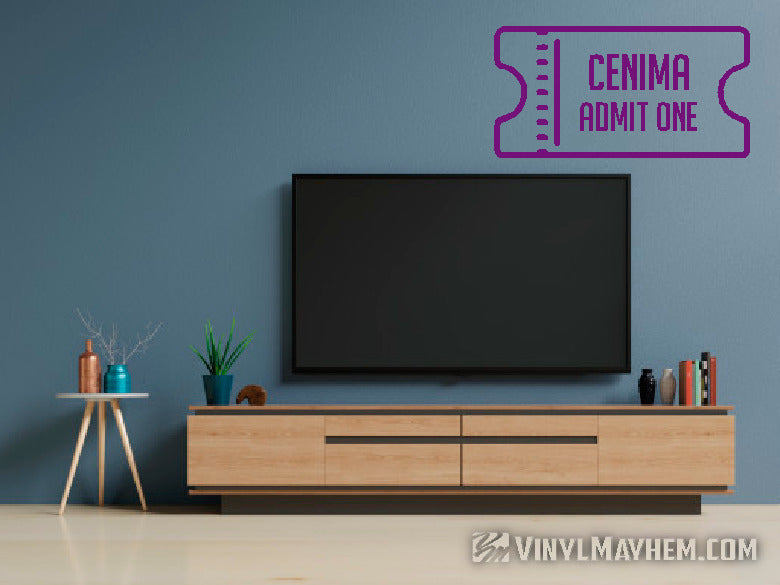 buy Cinema Admit One movie theater ticket vinyl stickers