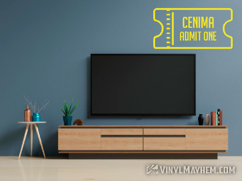 online Cinema Admit One movie theater ticket vinyl sticker