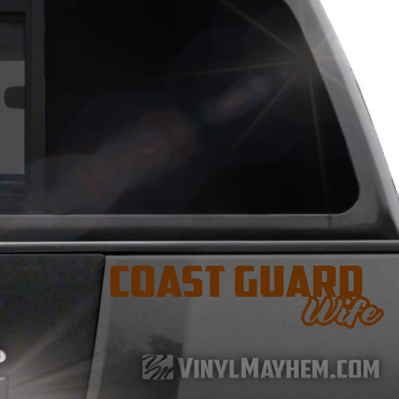 Coast Guard Wife vinyl stickers in CA