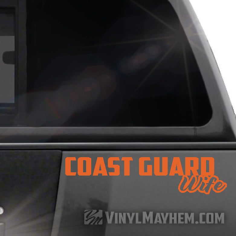 Coast Guard Wife vinyl stickers in CA